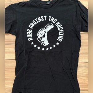 RAGE AGAINST THE MACHINE, Black T Shirt, Fist with Microphone